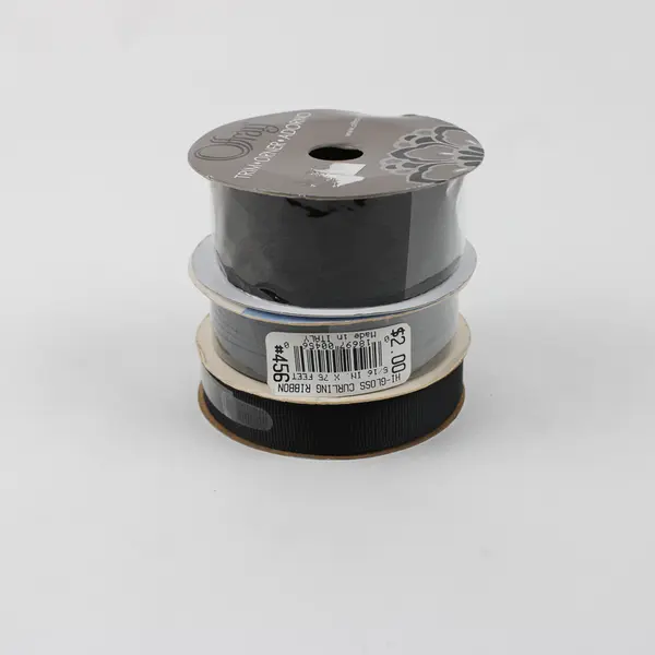 Lot of 3 Spools of Black Hi-Gloss Curling Ribbon New