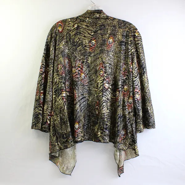 Notations Green Animal Print 3/4-Sleeve Faux Layered Top Women's XL