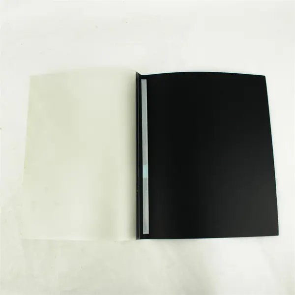 Lot of 10 Clear Front Report Protectors Black Spine Letter Size