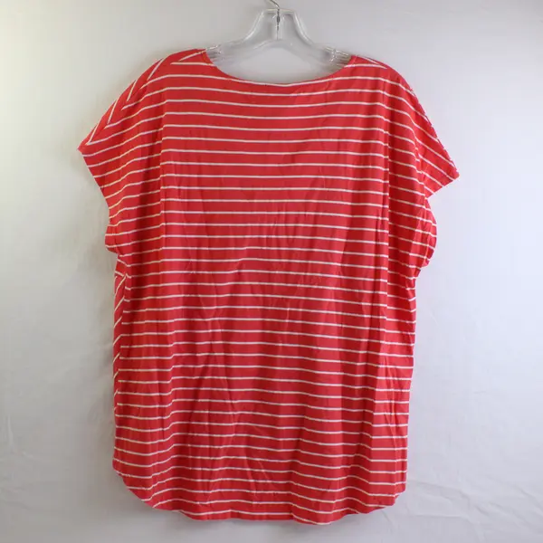 Chico's Coral Pink and White Striped T-Shirt Women's Size 3