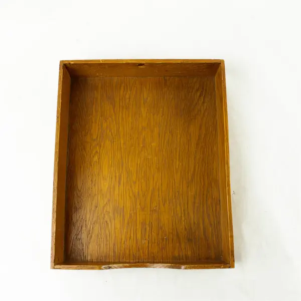 Wooden Desk Organizer Storage Box 12.5x10.25x2.75in Sturdy