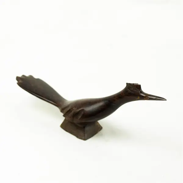 Handcrafted Mexican Folk Art Road Runner Wooden Figure Broken Head Piece