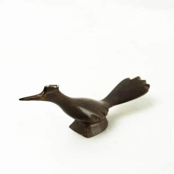 Handcrafted Mexican Folk Art Road Runner Wooden Figure Broken Head Piece