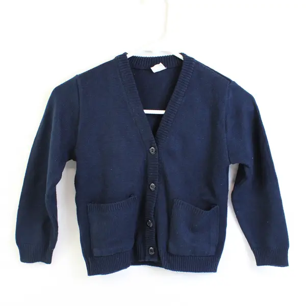 Flores Navy Blue Button-Front Cardigan Girls' Size 6