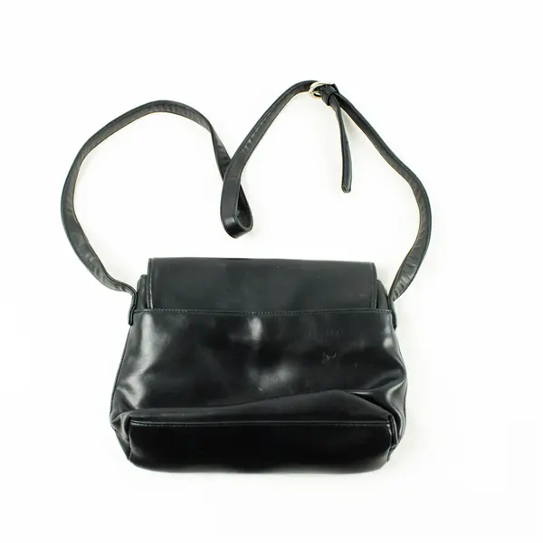 Evan-Picone Black Leather Handbag Purse