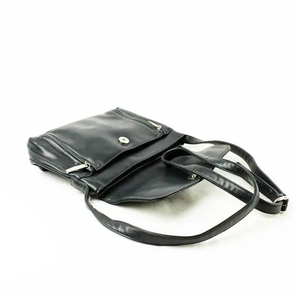 Evan-Picone Black Leather Handbag Purse