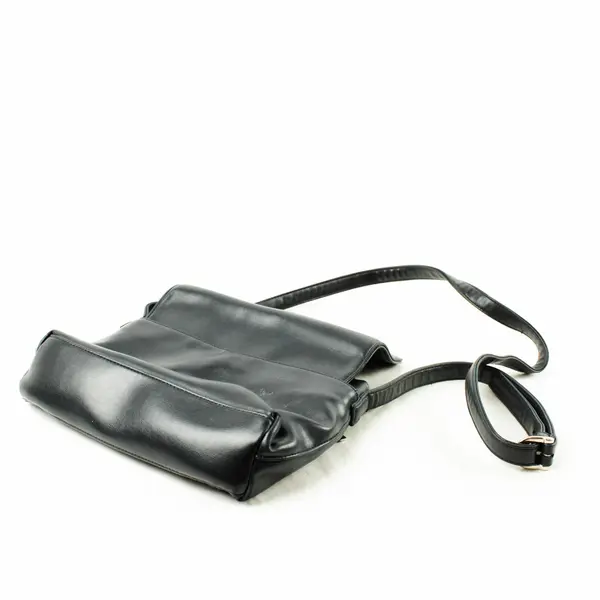 Evan-Picone Black Leather Handbag Purse