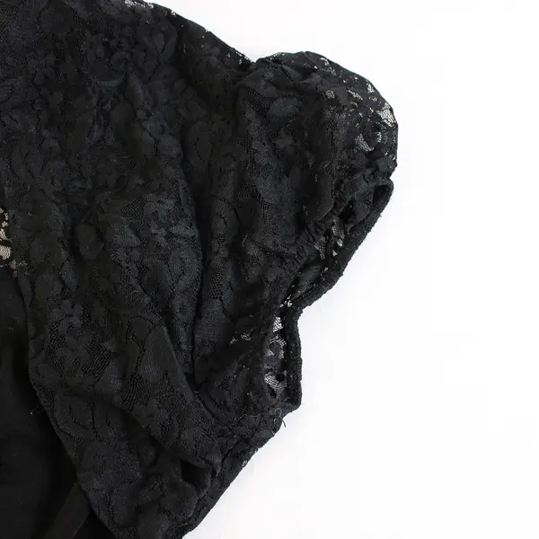 Ruby Rox Solid Black Lace Back Mini Dress Women's Medium