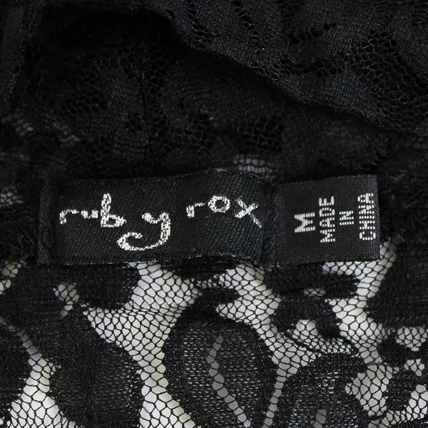 Ruby Rox Solid Black Lace Back Mini Dress Women's Medium