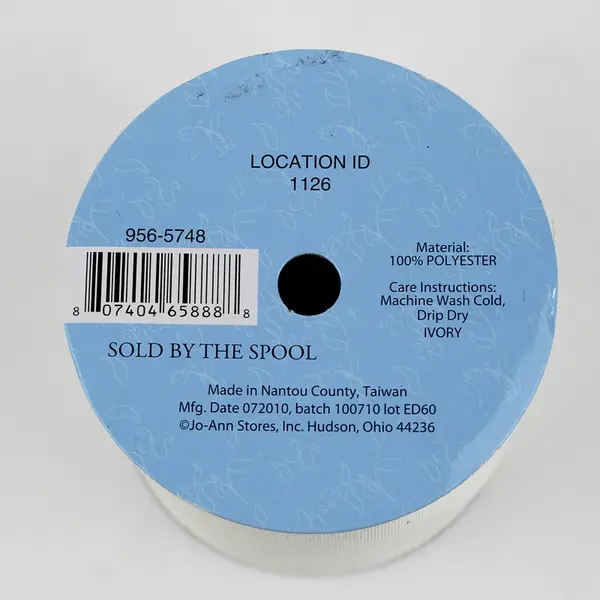 Spool of Ivory Taffeta Ribbon 3"x 3 Yds. #956-5748, New