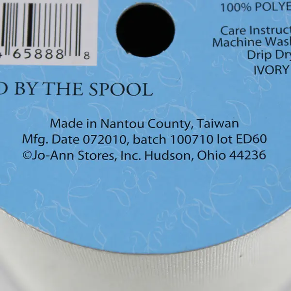 Spool of Ivory Taffeta Ribbon 3"x 3 Yds. #956-5748, New