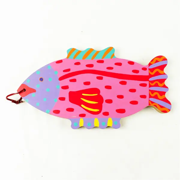 Handpainted Wooden Fish Figurine Folk Art Coastal Decor Collectible