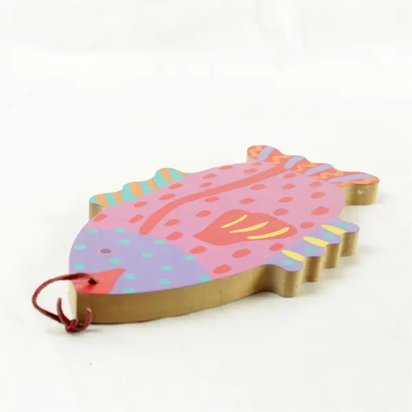 Handpainted Wooden Fish Figurine Folk Art Coastal Decor Collectible