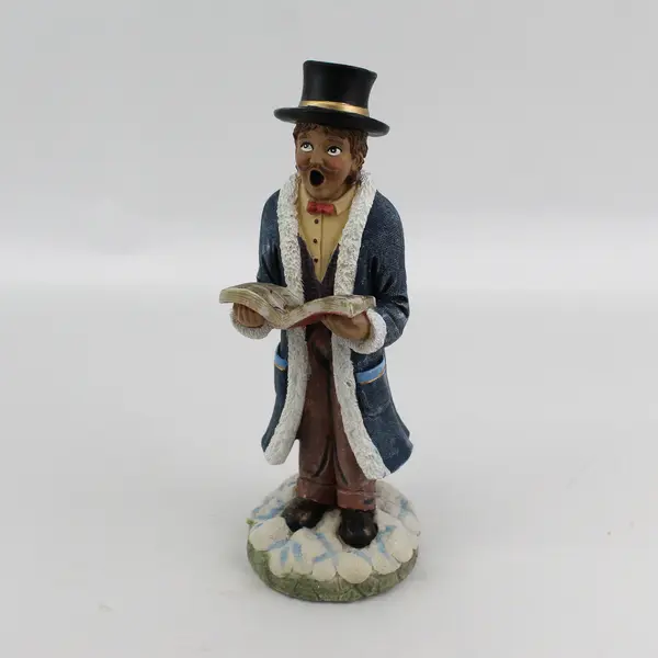 12.5" Windsor Collection Ceramic Male Christmas Caroler Figure Statue