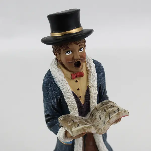 12.5" Windsor Collection Ceramic Male Christmas Caroler Figure Statue