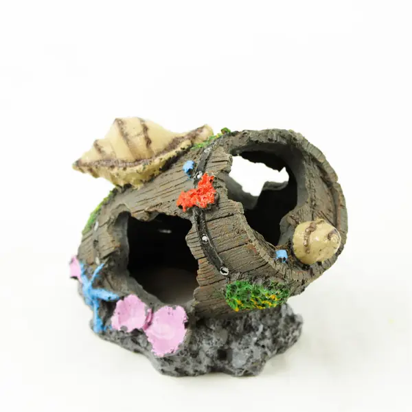 Aquarium Decoration Barrel Shells & Sea Star Fish Tank Ornament Used