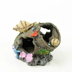 Aquarium Decoration Barrel Shells & Sea Star Fish Tank Ornament Used