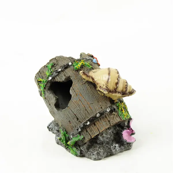 Aquarium Decoration Barrel Shells & Sea Star Fish Tank Ornament Used