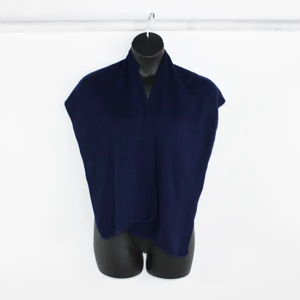 Solid Navy Blue Hooded Shawl Scarf 11" x 64"