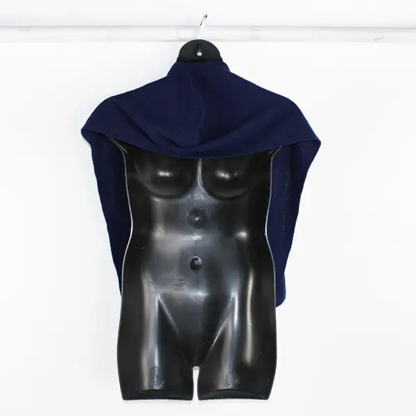 Solid Navy Blue Hooded Shawl Scarf 11" x 64"