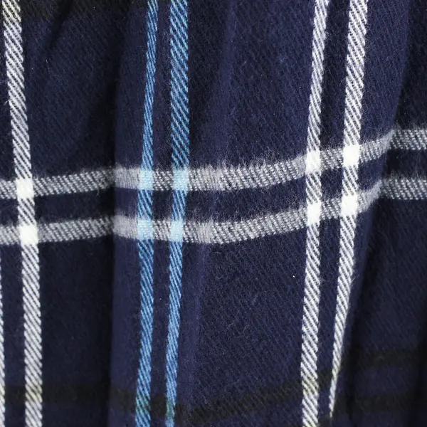 Blue Plaid Fringed Scarf 11" x 65" Autumn Winter Accessory