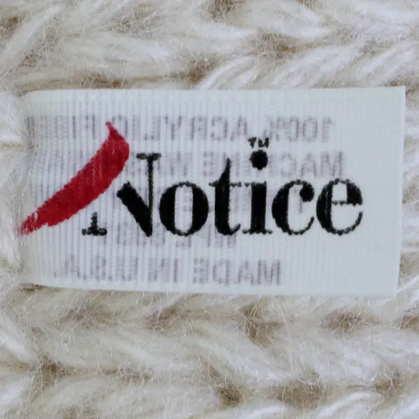 Notice Cream Off-White Fringed Acrylic Knit Scarf 6" x 54"
