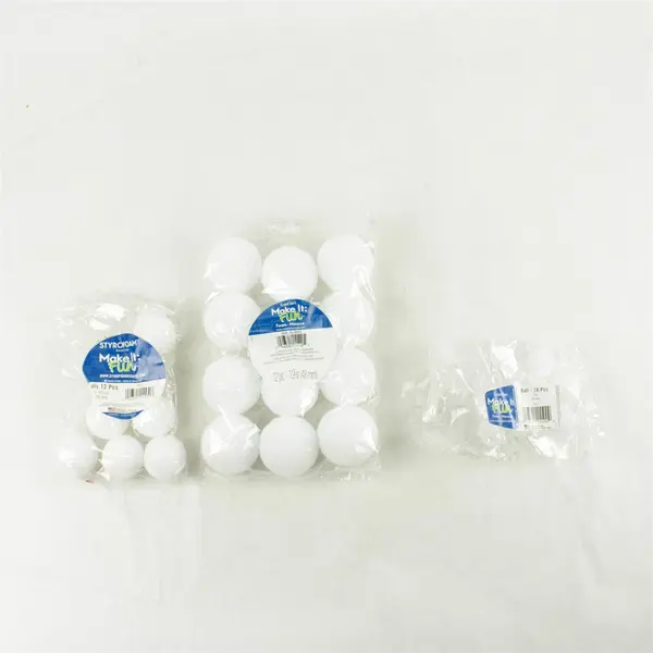 Lot of Assorted Floracraft Styrofoam Balls Small Medium Large for Crafts