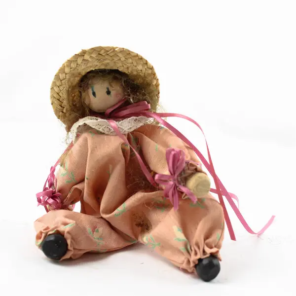 Lot of 3 Handmade 6in Cloth and Button Dolls for Collectors Craft Display