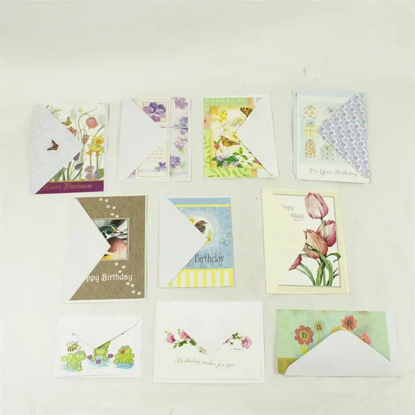 Lot of 10 Birthday Cards & Envelopes Assorted New Unused Blank