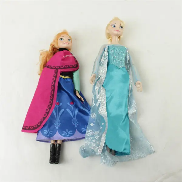 Lot of 2 Disney Anna & Elsa Dolls Frozen 11in Used 