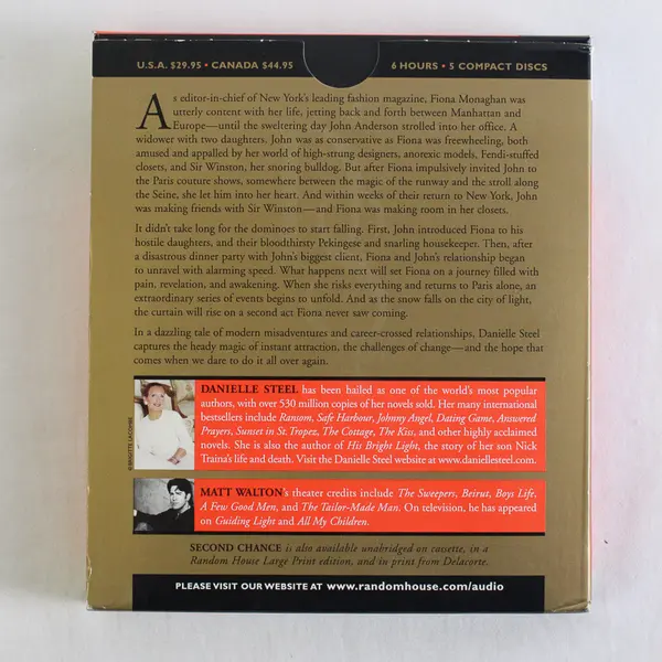 Second Chance By Danielle Steel Read By Matt Walton Audiobook CDs 5 Discs