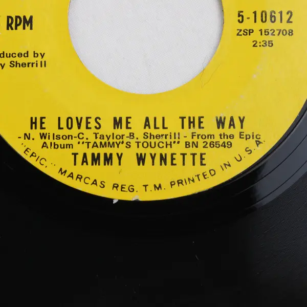 Tammy Wynette He Loves Me All The Way / Our Last Night Together Vinyl 45 RPM 