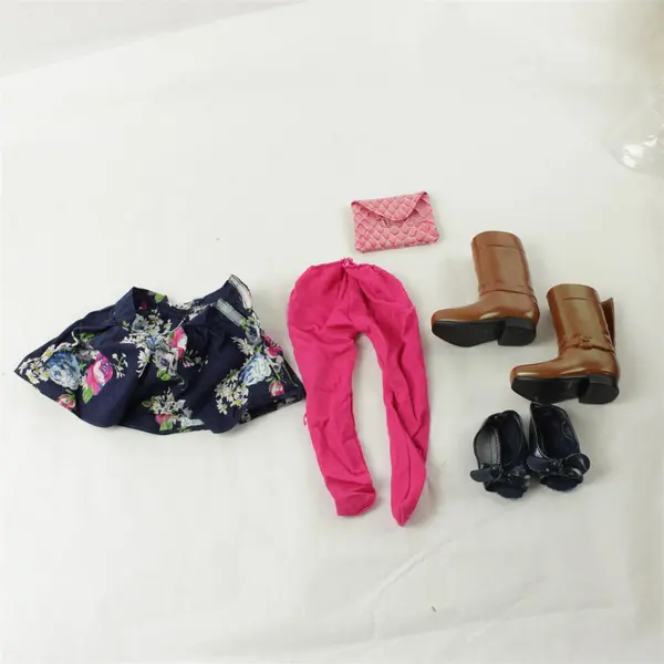 Doll Outfit w/ 2 Pairs of Shoes & Clutch Handbag Fashion Doll