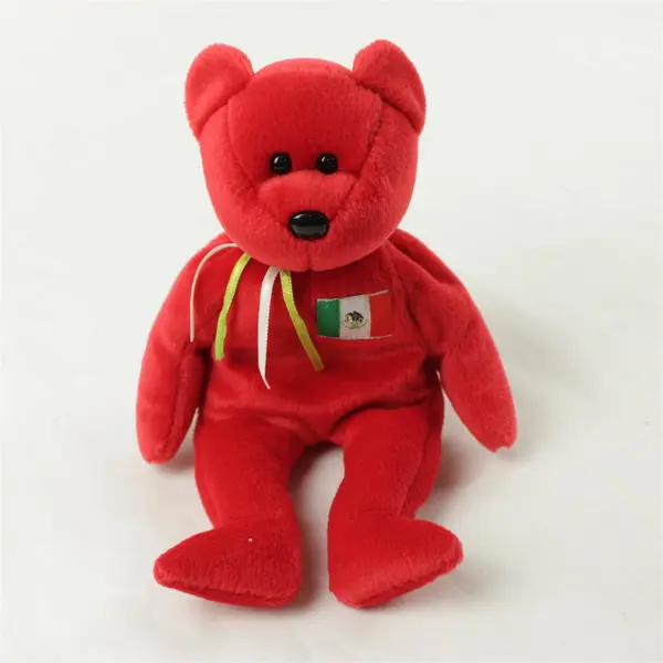 TY Beanie Baby Red Osito Mexican Flag 14in Plush Bear 1999 No Tag