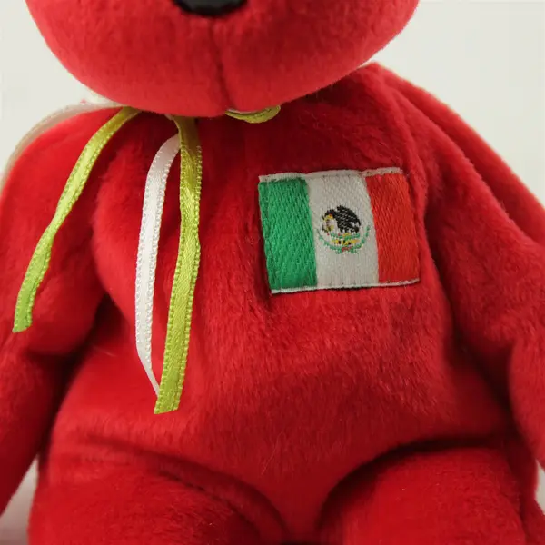 TY Beanie Baby Red Osito Mexican Flag 14in Plush Bear 1999 No Tag