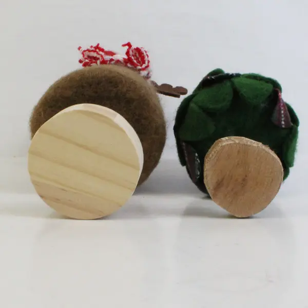 Lot of 2 Felted Christmas Holiday Reindeer Tree Decor Cute Figurines