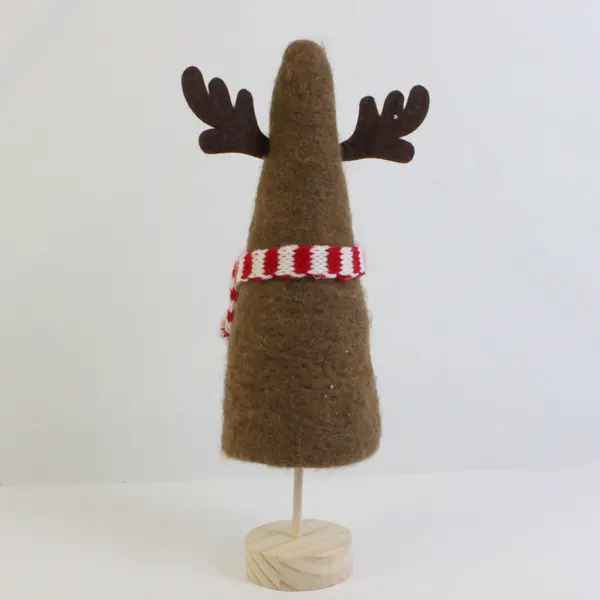 Lot of 2 Felted Christmas Holiday Reindeer Tree Decor Cute Figurines