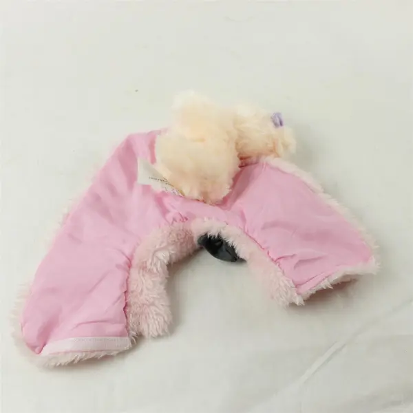 Plush Dog with Purple Bow Stuffed Animal 8in Soft Toy