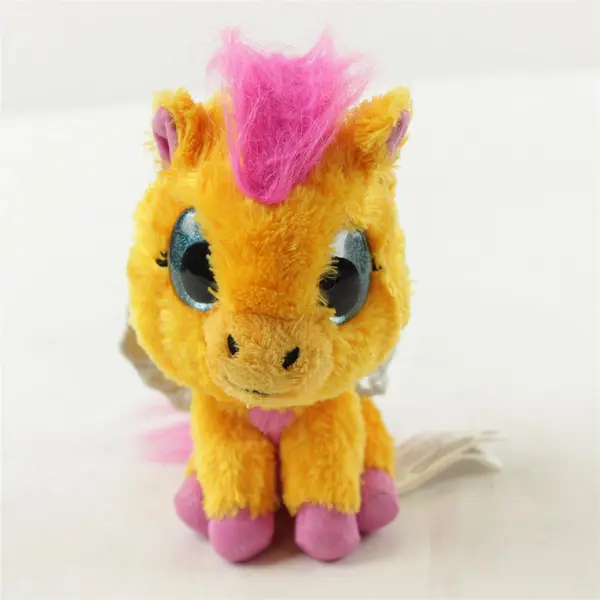 Hatchimals Orange Pegasus Plush Stuffed Animal Blue Sparkle Eyes 6.5in