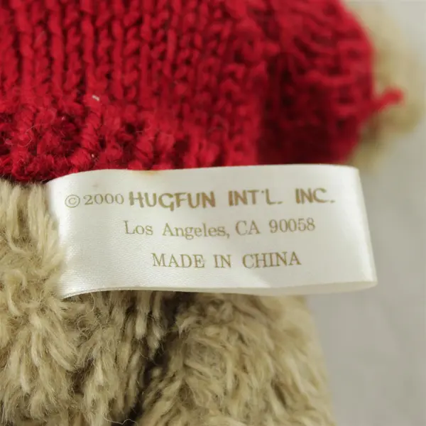 Brown Teddy Bear Red Snowflake Sweater Plush Adjustable Poseable Legs