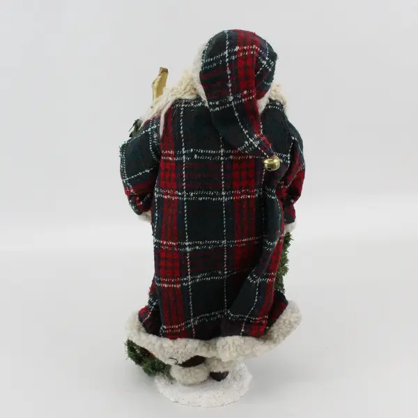 VTG Old World Woodland  Santa Figurine With Animals And Greenery 17”