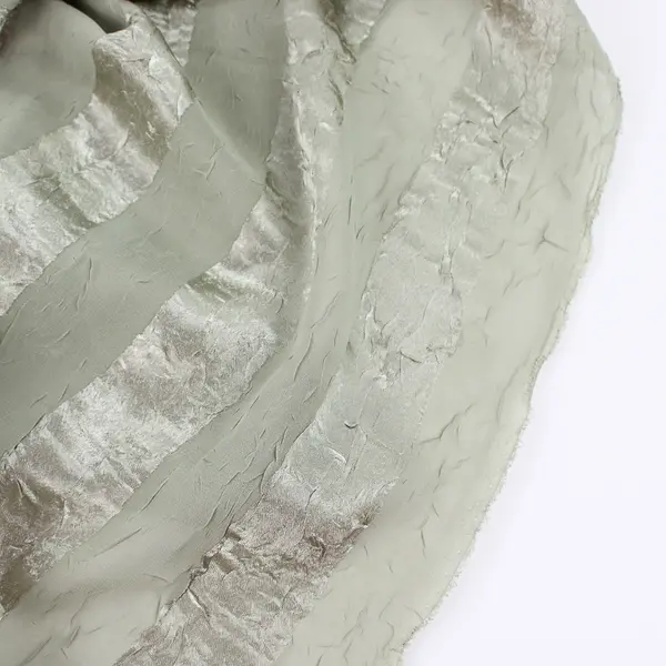 Sage Green Sheer Satin Scarf Shawl Spring Accessory 55" x 55"