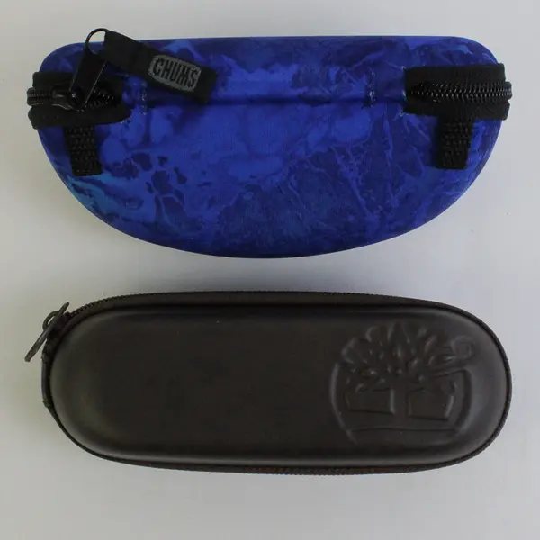 Lot Of 2 Chum & Timberland Sunglasses Glasses Holder/Case Blue & Brown