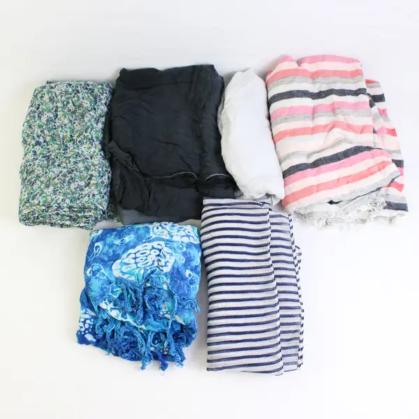 Lot of 5 Lightweight Colorful Scarves Spring Summer Accessories FLAWED