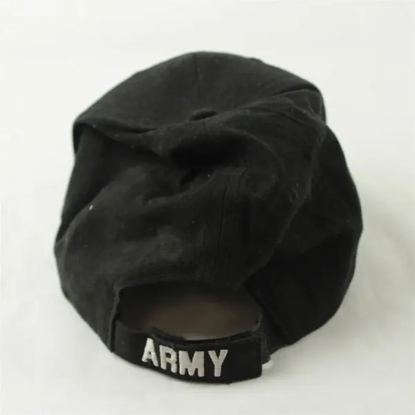 Army Black Adjustable Baseball Hat Low-Profile Strapback Pre-Owned