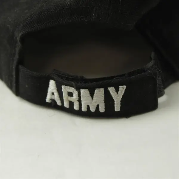 Army Black Adjustable Baseball Hat Low-Profile Strapback Pre-Owned