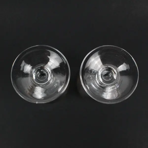 Lot Of 2 Matching Fostoria Classic Gold Trim Claret Wine Glasses 6.5" Tall