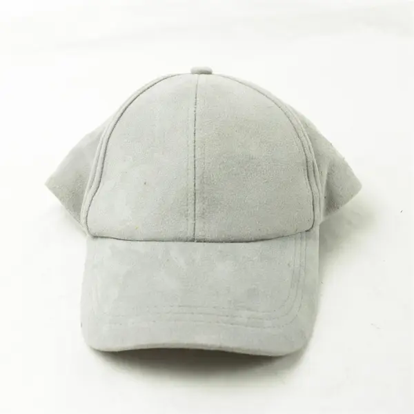 Men's Grey Suede Adjustable Baseball Cap