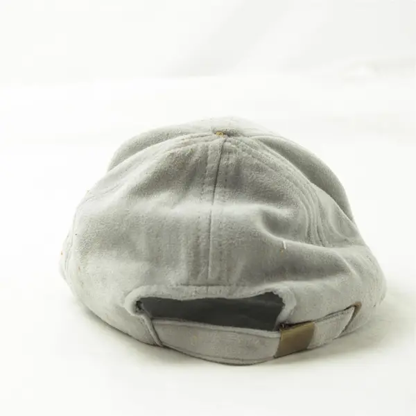 Men's Grey Suede Adjustable Baseball Cap