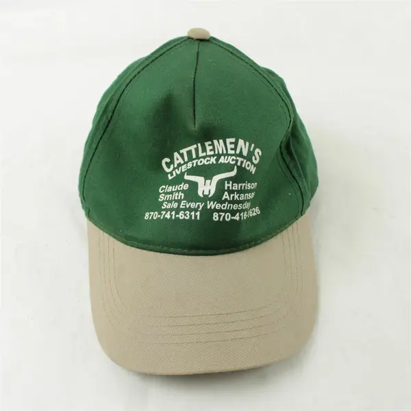 Cattlemen's Livestock Auction Green Baseball Cap Brown Bill Adjustable